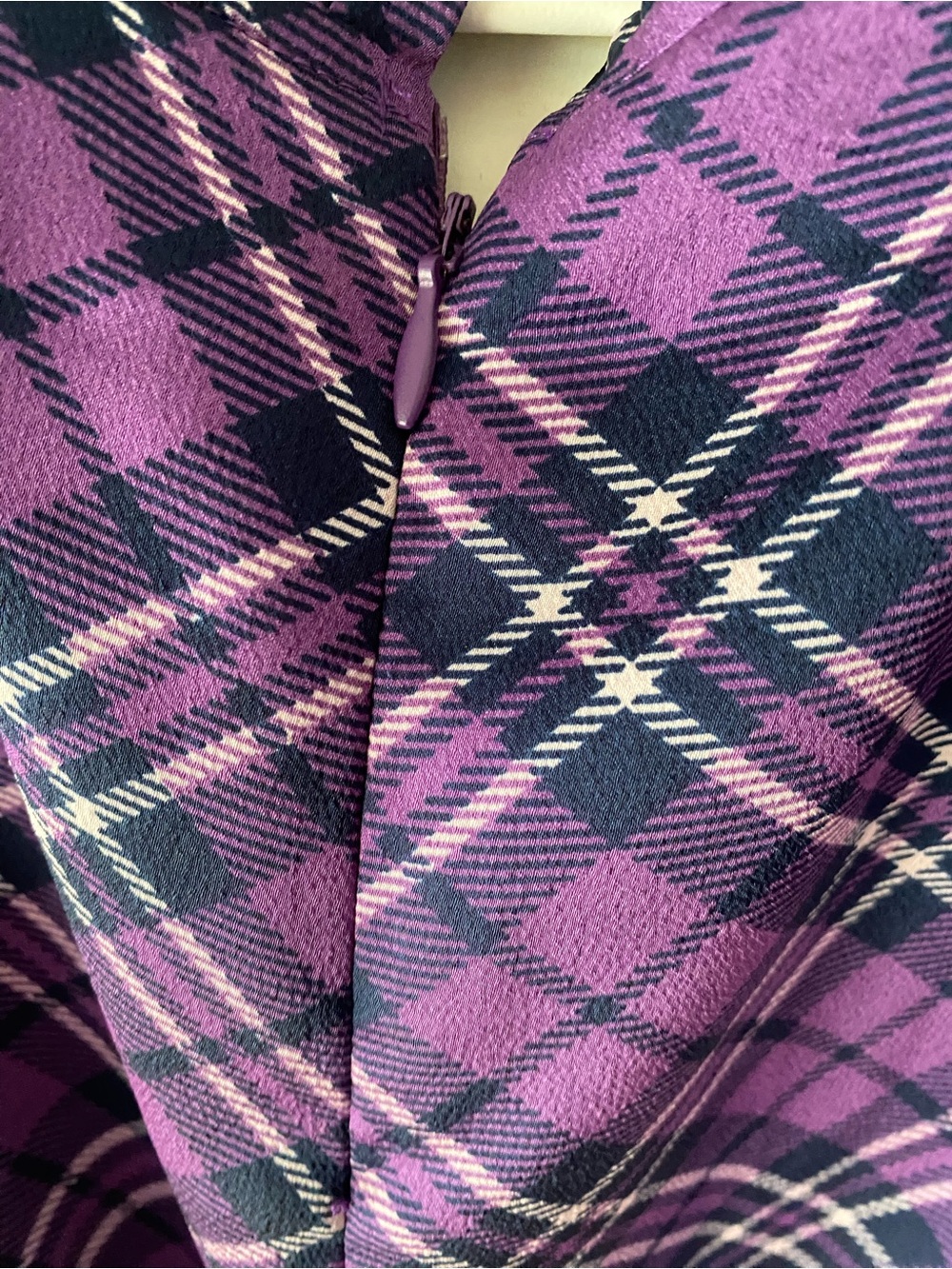 Aqua Purple Plaid Peplum top‎ Size S - Picture 4 of 6